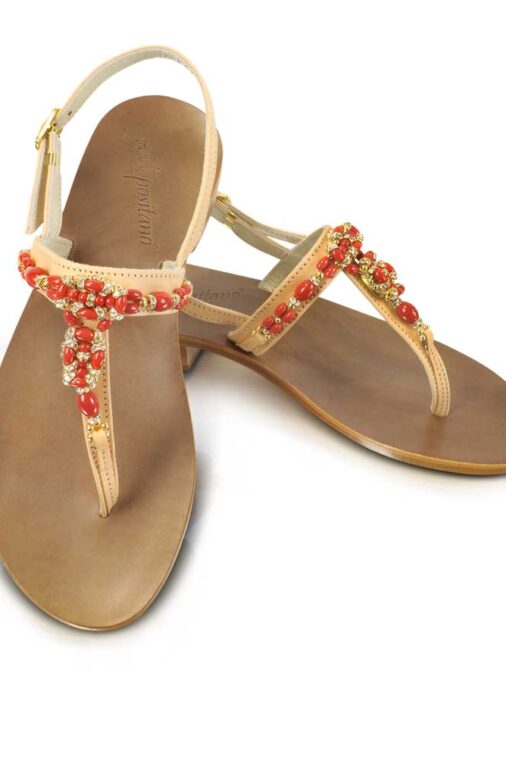 Red Jeweled Sandals